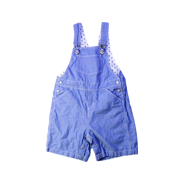 A Blue Overall Shorts from Petit Bateau in size 12-18M for boy. (Front View)