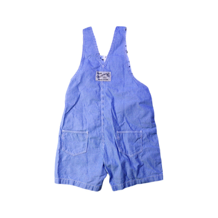 A Blue Overall Shorts from Petit Bateau in size 12-18M for boy. (Back View)