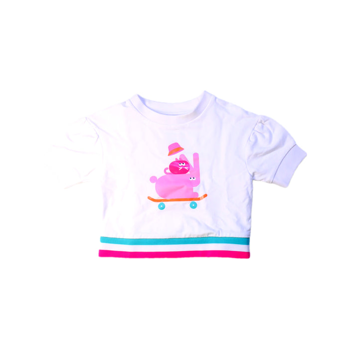 A White Short Sleeve T Shirts from Jacadi in size 3T for girl. (Front View)