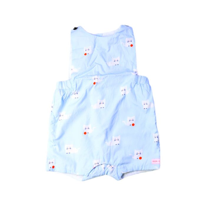 A Blue Sleeveless Rompers from Jacadi in size 3-6M for girl. (Front View)