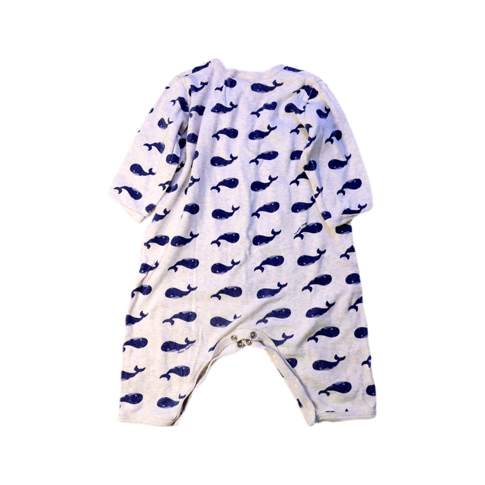 A Blue Long Sleeve Rompers from Petit Bateau in size 3-6M for boy. (Back View)