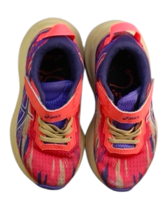 A Purple Sneakers from ASICS in size 4T for girl. (Back View)