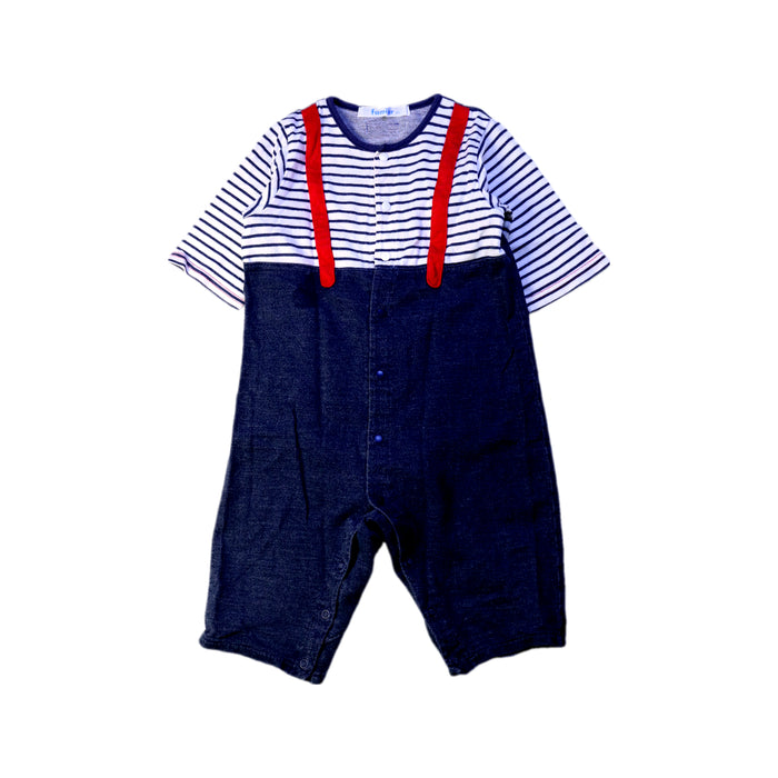 A Blue Long Sleeve Rompers from Familiar in size 12-18M for boy. (Front View)