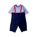 A Blue Long Sleeve Rompers from Familiar in size 12-18M for boy. (Front View)