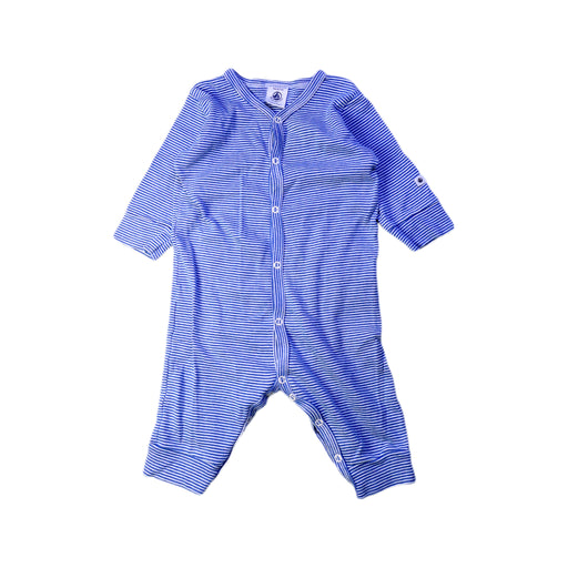 A Blue Long Sleeve Rompers from Petit Bateau in size 3-6M for boy. (Front View)