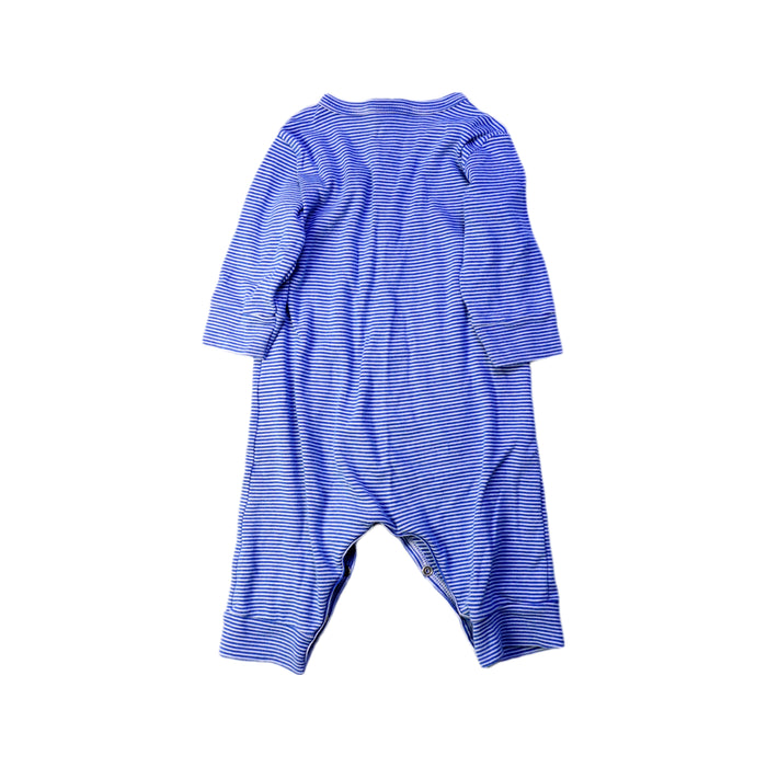 A Blue Long Sleeve Rompers from Petit Bateau in size 3-6M for boy. (Back View)