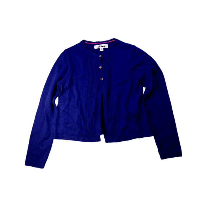 A Blue Cardigans from Boden in size 8Y for girl. (Front View)