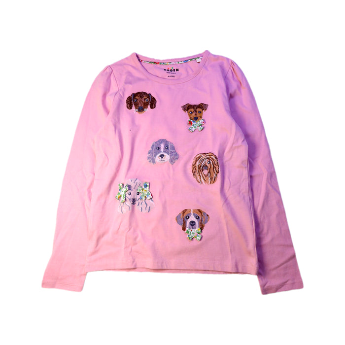 A Pink Long Sleeve Tops from Boden in size 8Y for girl. (Front View)