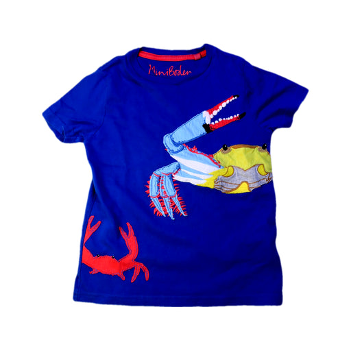 A Blue Short Sleeve T Shirts from Boden in size 5T for boy. (Front View)
