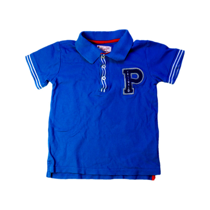 A Blue Short Sleeve Polos from Penguin by Munsingwear in size 5T for boy. (Front View)