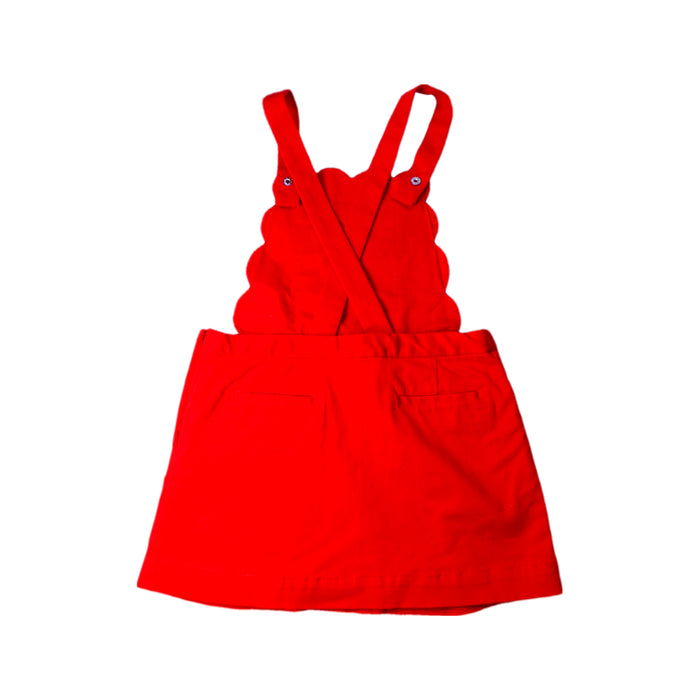A Red Overall Dresses from Jacadi in size 6T for girl. (Back View)