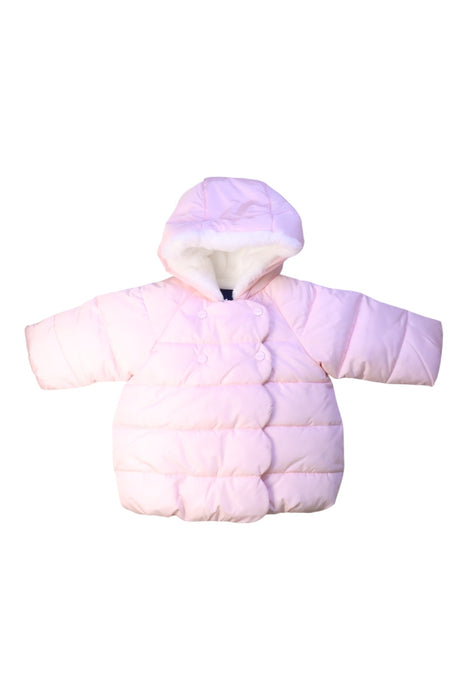 A Pink Puffer/Quilted Coats & Outerwear from Jacadi in size 12-18M for girl. (Front View)