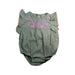 A Green Sleeveless Rompers from Louise Misha in size 6-12M for girl. (Front View)