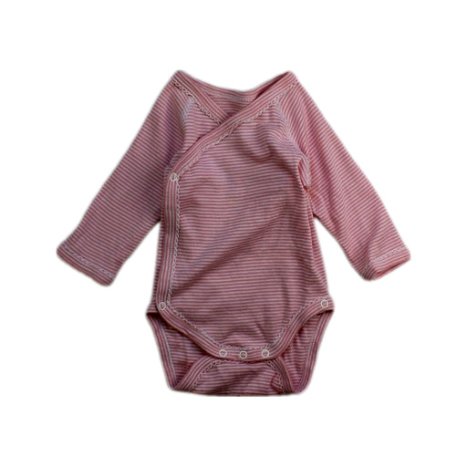 A Pink Long Sleeve Bodysuits from Petit Bateau in size Newborn for girl. (Front View)