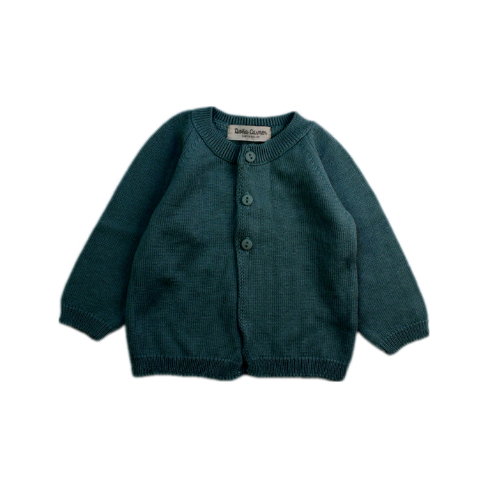 A Teal Cardigans from Dona Carmen in size 6-12M for girl. (Front View)
