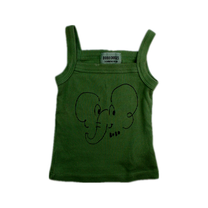 A Green Sleeveless Tops from Bobo Choses in size 3-6M for girl. (Front View)