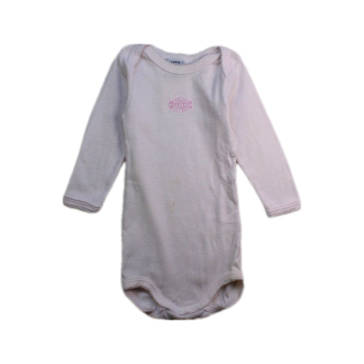 A White Long Sleeve Bodysuits from Petit Bateau in size 3-6M for girl. (Front View)