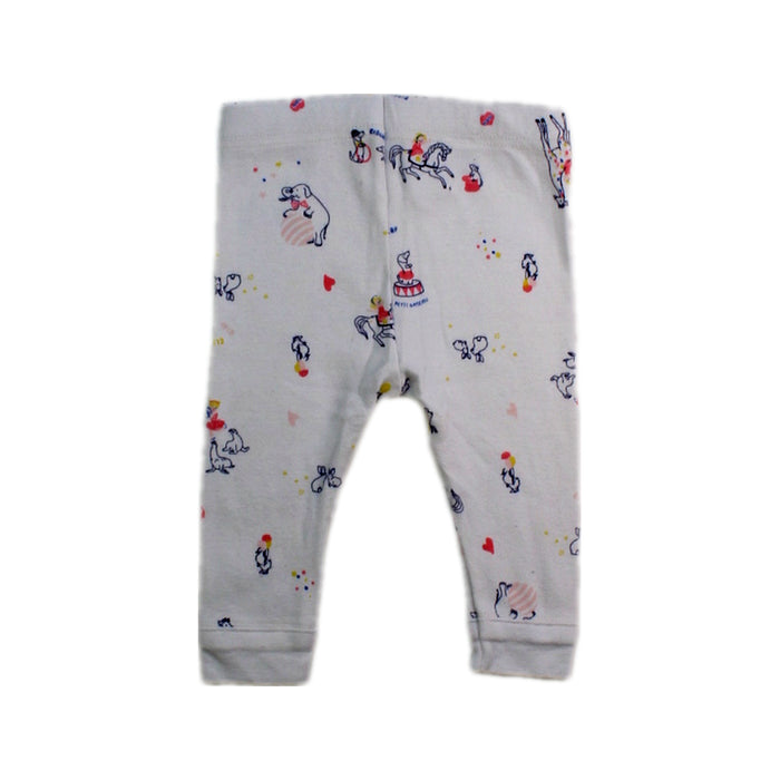 A White Leggings from Petit Bateau in size 0-3M for girl. (Back View)