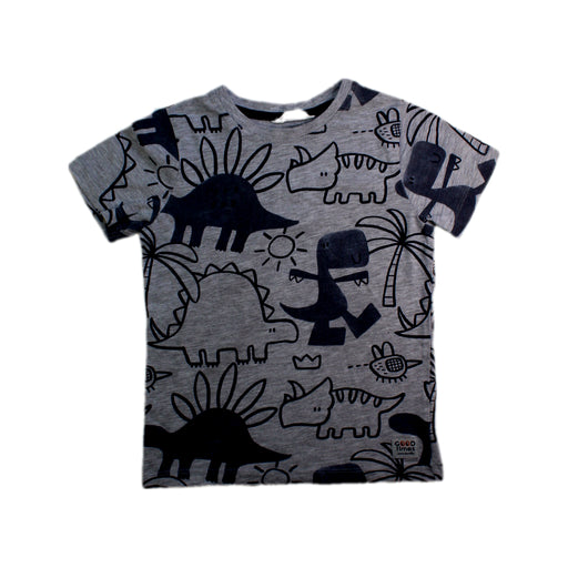 A Grey Short Sleeve T Shirts from Jack & Milly in size 4T for boy. (Front View)