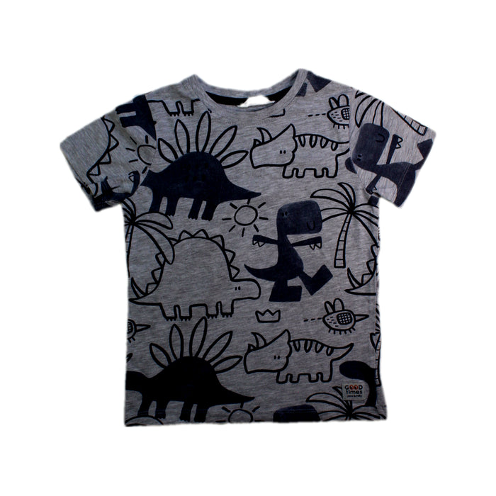 A Grey Short Sleeve T Shirts from Jack & Milly in size 4T for boy. (Front View)