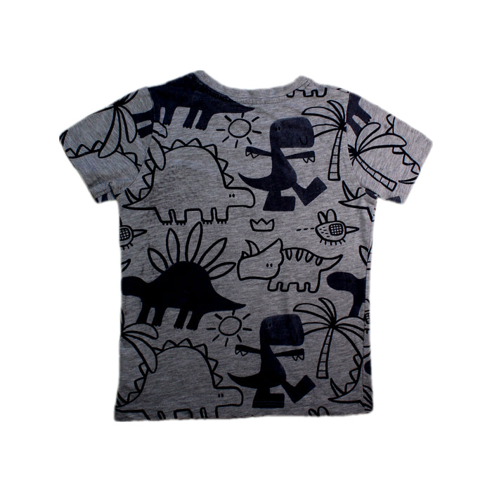 A Grey Short Sleeve T Shirts from Jack & Milly in size 4T for boy. (Back View)
