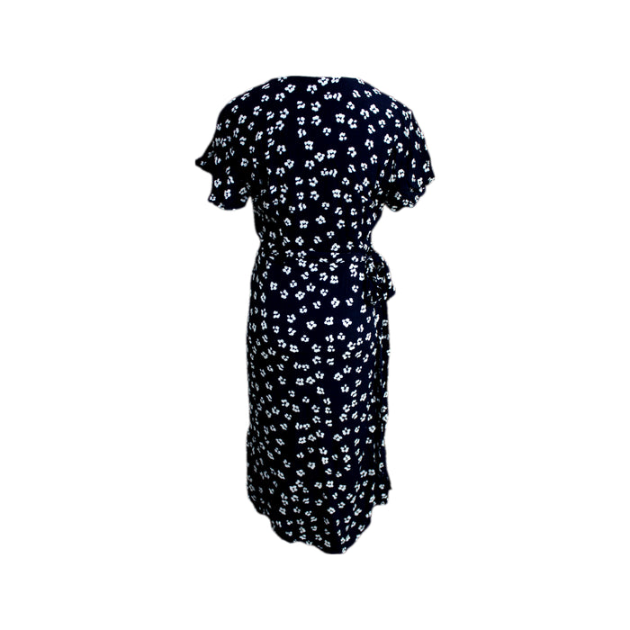 A Navy Short Sleeve Dresses from Seraphine in size Maternity-XS for maternity. (Back View)