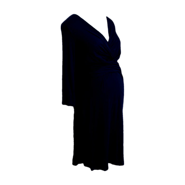 A Navy Long Sleeve Dresses from Seraphine in size Maternity-XS for maternity. (Front View)