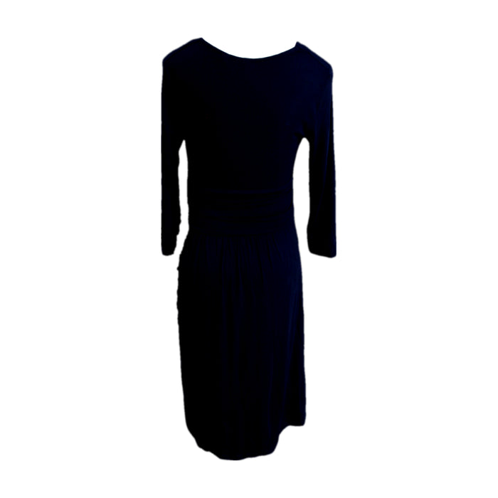 A Navy Long Sleeve Dresses from Seraphine in size Maternity-XS for maternity. (Back View)
