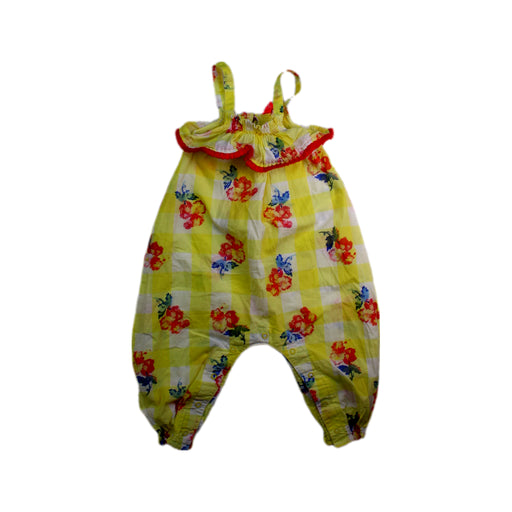 A Yellow Sleeveless Rompers from Joules in size 12-18M for girl. (Front View)