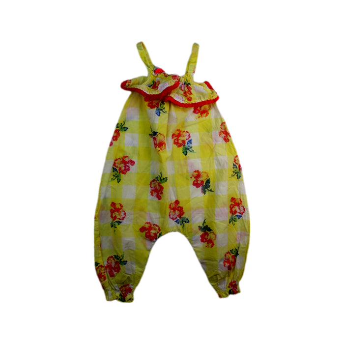 A Yellow Sleeveless Rompers from Joules in size 12-18M for girl. (Back View)