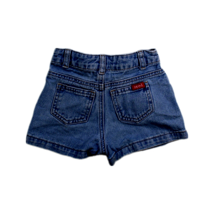 A Blue Shorts from Seed in size 3T for girl. (Back View)