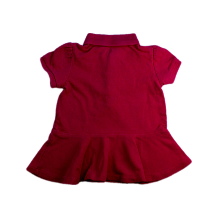 A Red Short Sleeve Polos from Ralph Lauren in size 6-12M for girl. (Back View)