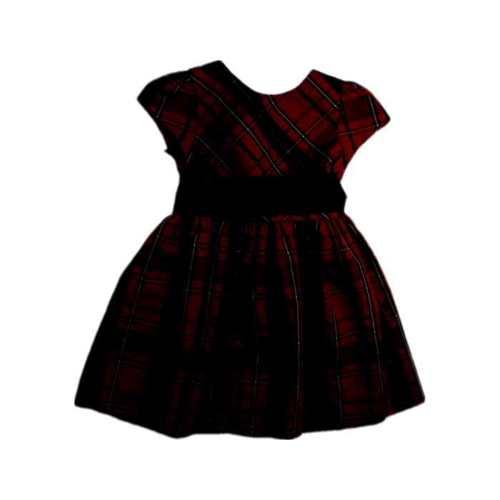 A Red Short Sleeve Dresses from Ralph Lauren in size 6-12M for girl. (Front View)