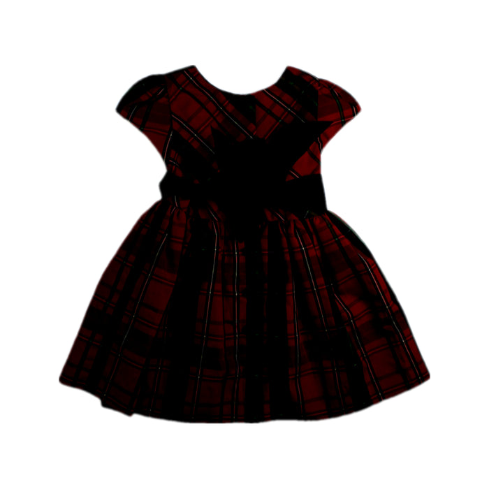 A Red Short Sleeve Dresses from Ralph Lauren in size 6-12M for girl. (Back View)