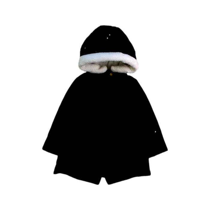 A Black Coats from Petit Bateau in size 2T for girl. (Front View)