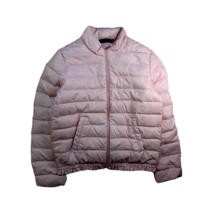 A Pink Puffer/Quilted Jackets from Polo Ralph Lauren in size 8Y for girl. (Front View)