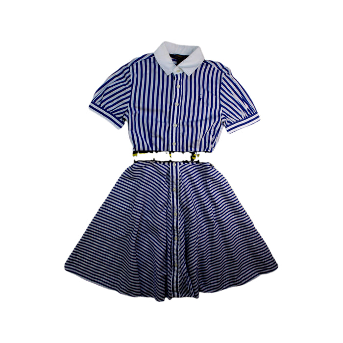 A Blue Short Sleeve Dresses from Polo Ralph Lauren in size 10Y for girl. (Front View)