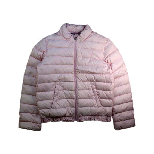 A Pink Puffer/Quilted Jackets from Polo Ralph Lauren in size 8Y for girl. (Front View)