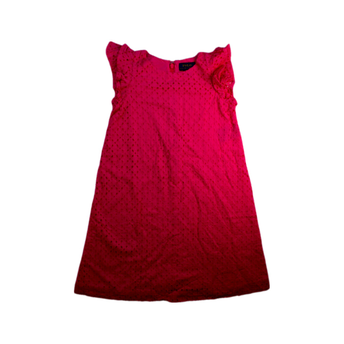 A Pink Sleeveless Dresses from Polo Ralph Lauren in size 6T for girl. (Front View)