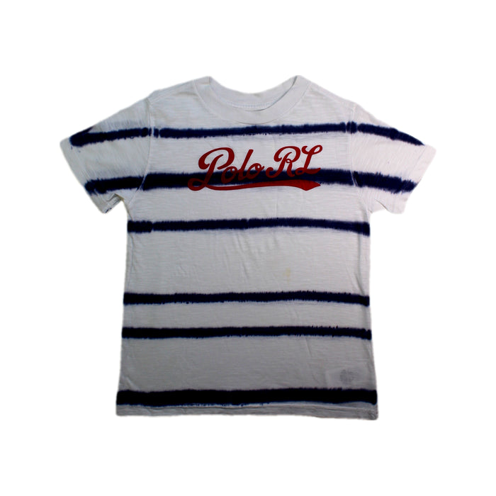 A White Short Sleeve T Shirts from Polo Ralph Lauren in size 5T for boy. (Front View)