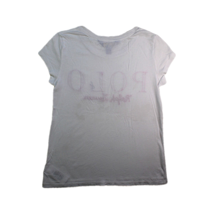 A White Short Sleeve T Shirts from Polo Ralph Lauren in size 7Y for girl. (Back View)