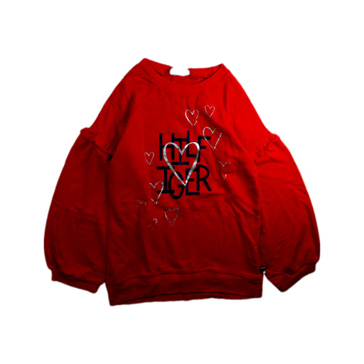 A Red Crewneck Sweatshirts from Tommy Hilfiger in size 6T for girl. (Front View)