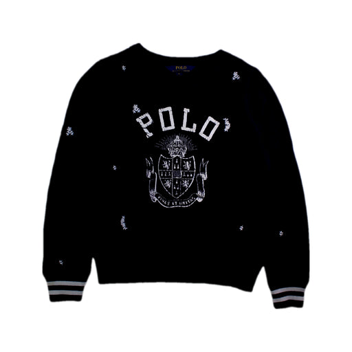 A Black Crewneck Sweatshirts from Polo Ralph Lauren in size 8Y for girl. (Front View)