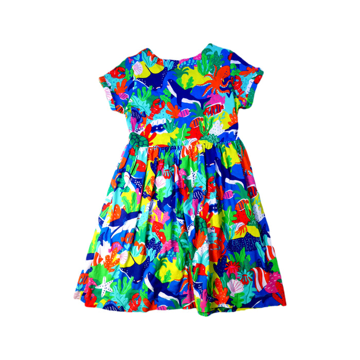 A Multicolour Short Sleeve Dresses from Boden in size 9Y for girl. (Back View)
