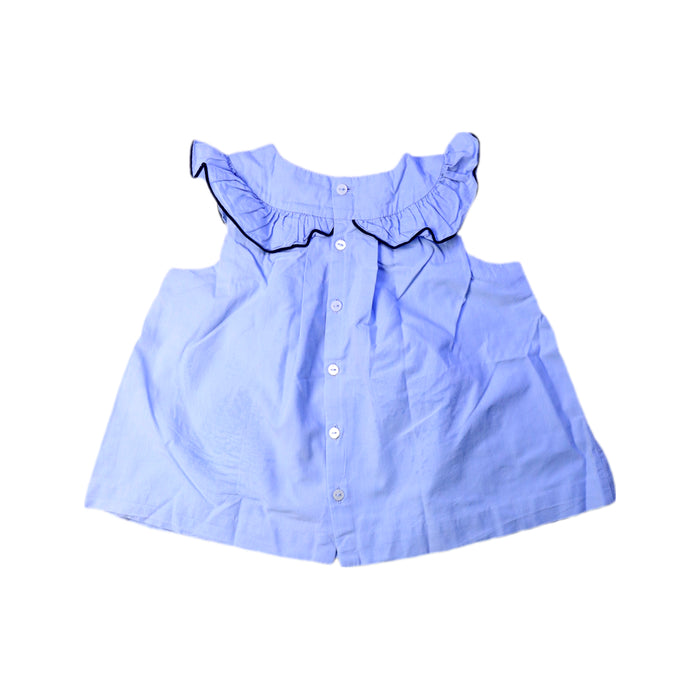 A Blue Sleeveless Tops from Jacadi in size 3T for girl. (Back View)