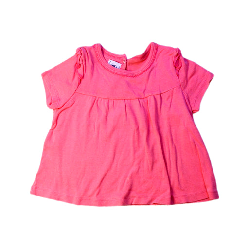 A Pink Short Sleeve Tops from Petit Bateau in size 12-18M for girl. (Front View)
