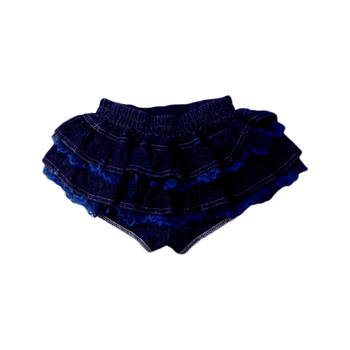 A Blue Bloomers from Chickeeduck in size 18-24M for girl. (Back View)