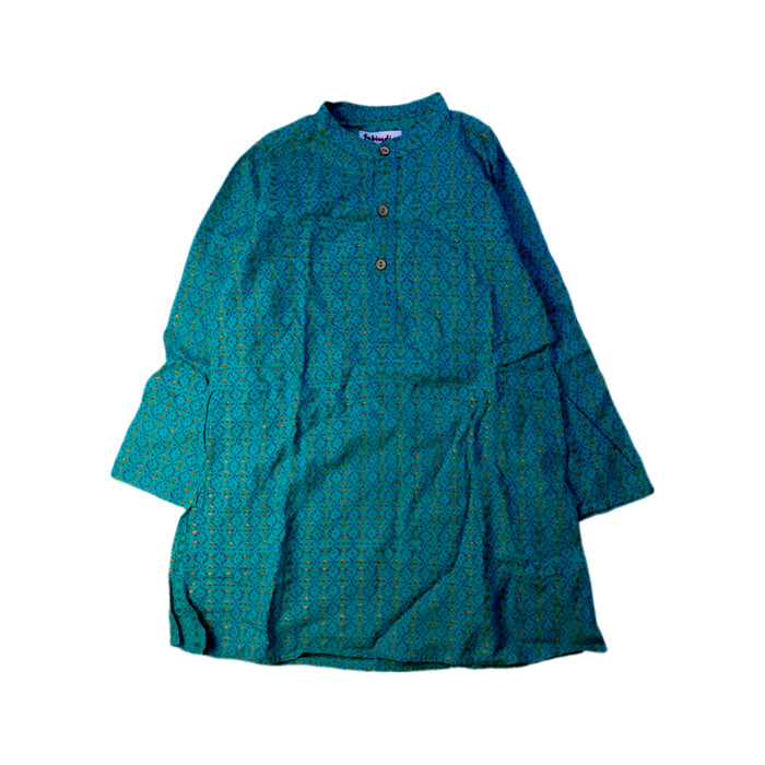 A Green Long Sleeve Dresses from Fabindia in size 3T for neutral. (Front View)