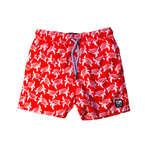 A Red Swim Shorts from Tom & Teddy in size 5T for boy. (Front View)