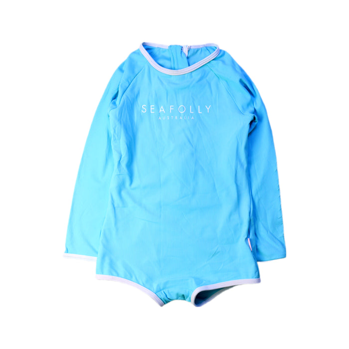 A Blue Rash Guards from Seafolly in size 3T for girl. (Front View)